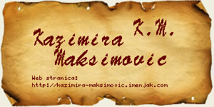 Kazimira Maksimović vizit kartica